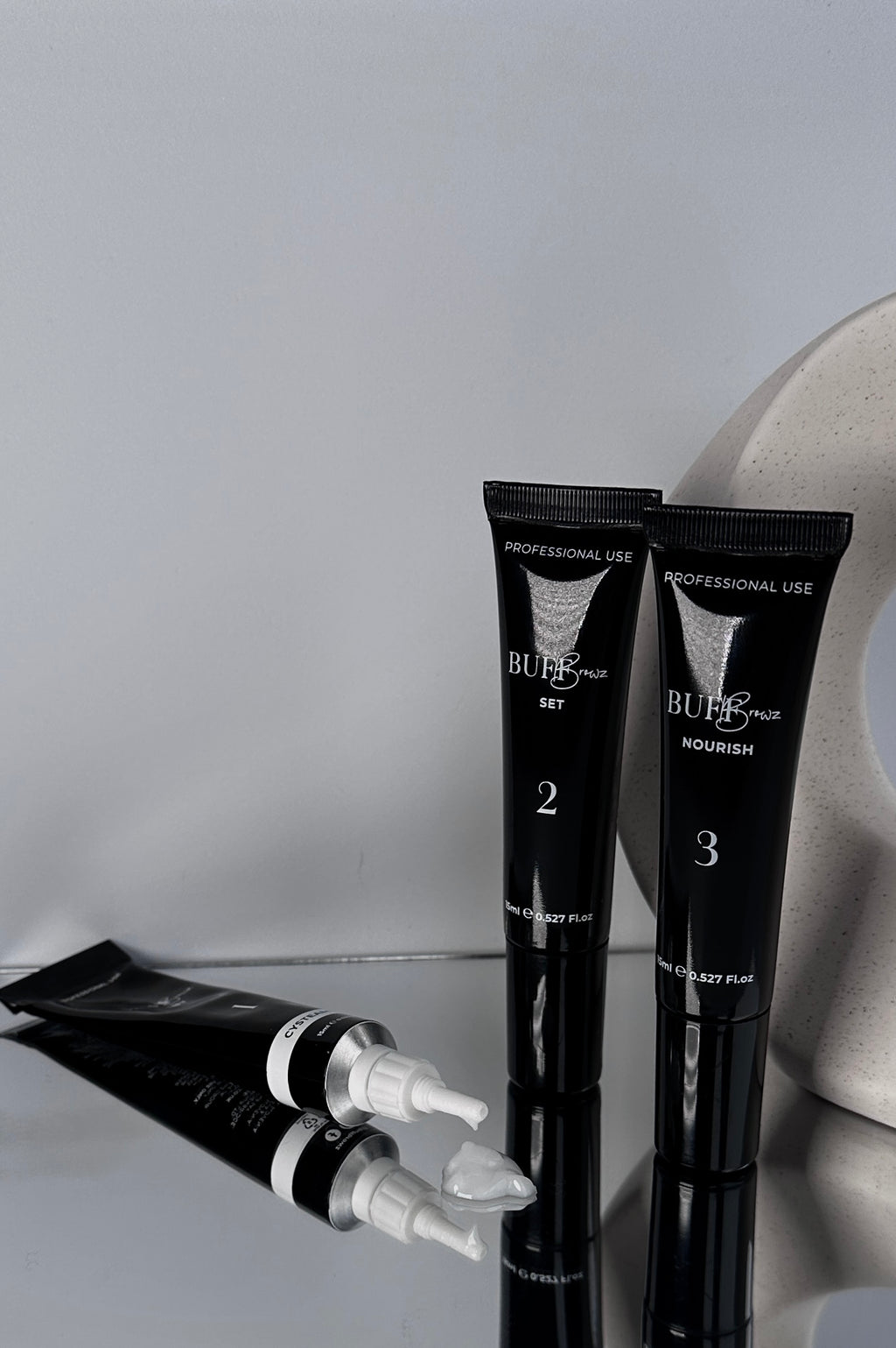 Kit de lamination des sourcils et des cils à la cystéamine - Étapes 1, 2 et 3 - 3 tubes de 15 ml